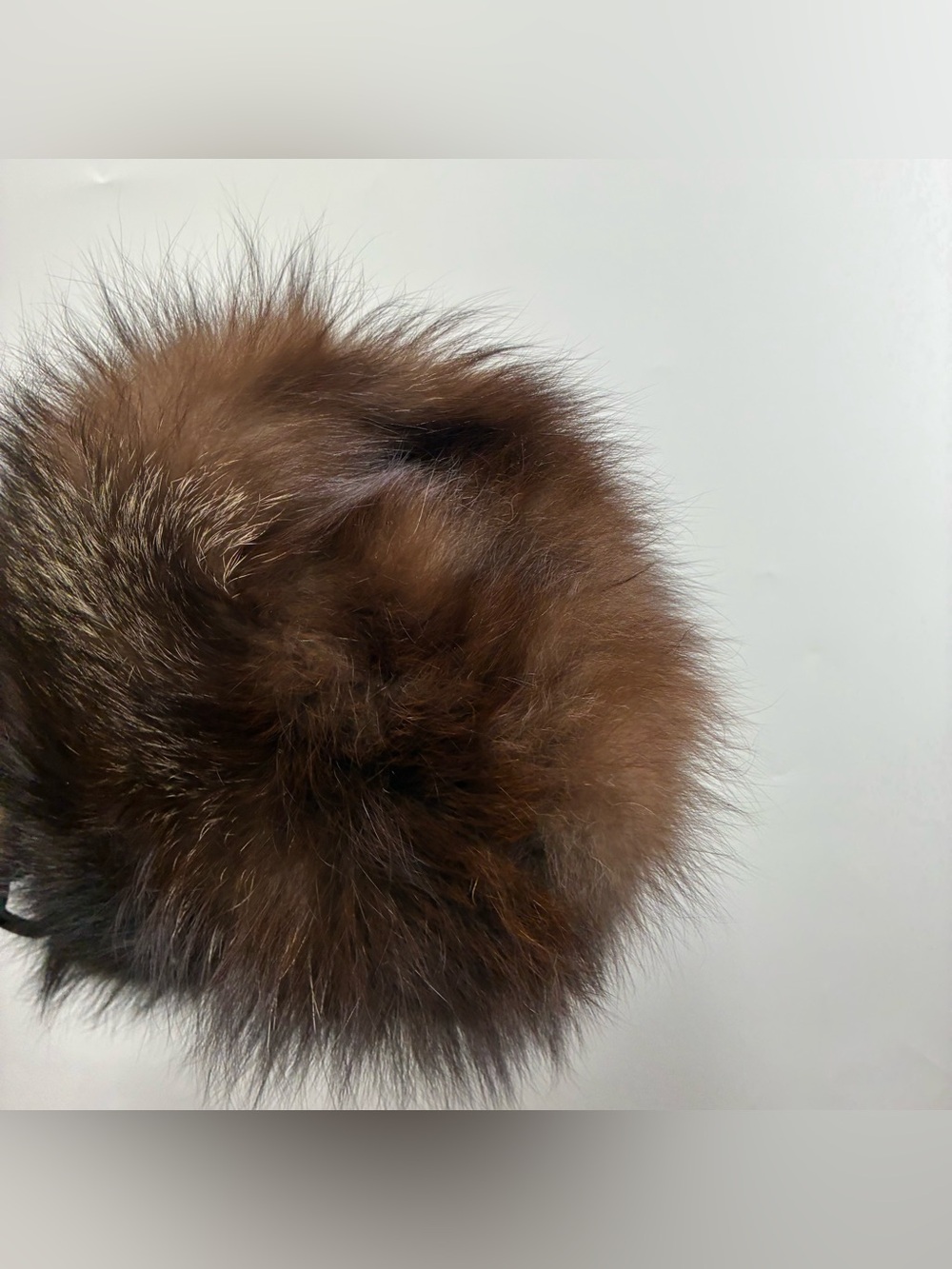 Real Beaver Fur Hand Warmer Muff Brown Chocolate Ski Luxury Warm Winter Outdoor - Picture 2 of 6